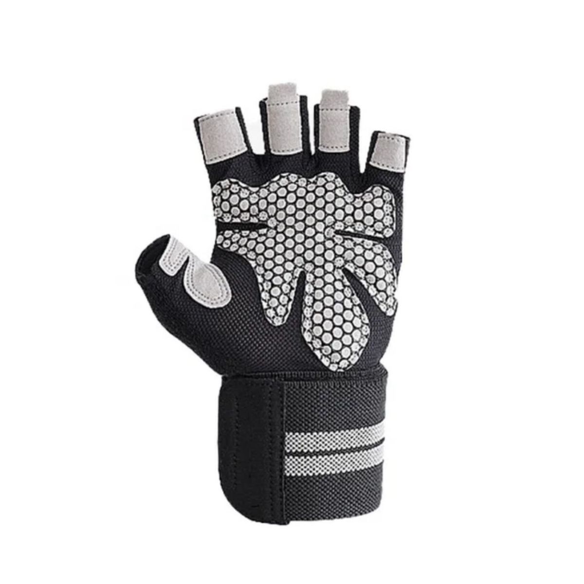 GENERICO - GUANTES DE ENTRENAMIENTO GYM PESAS CON MUÑEQUERA CELESTE M