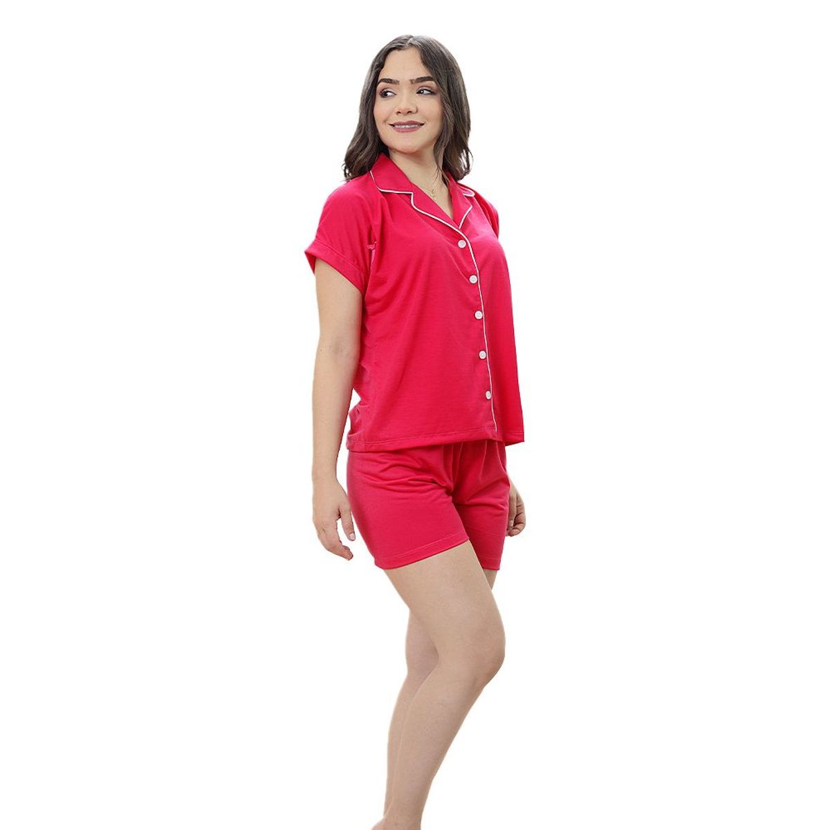 GENERICO - Pijama Camisero Polo Short Fuchsia Inga Pijamas