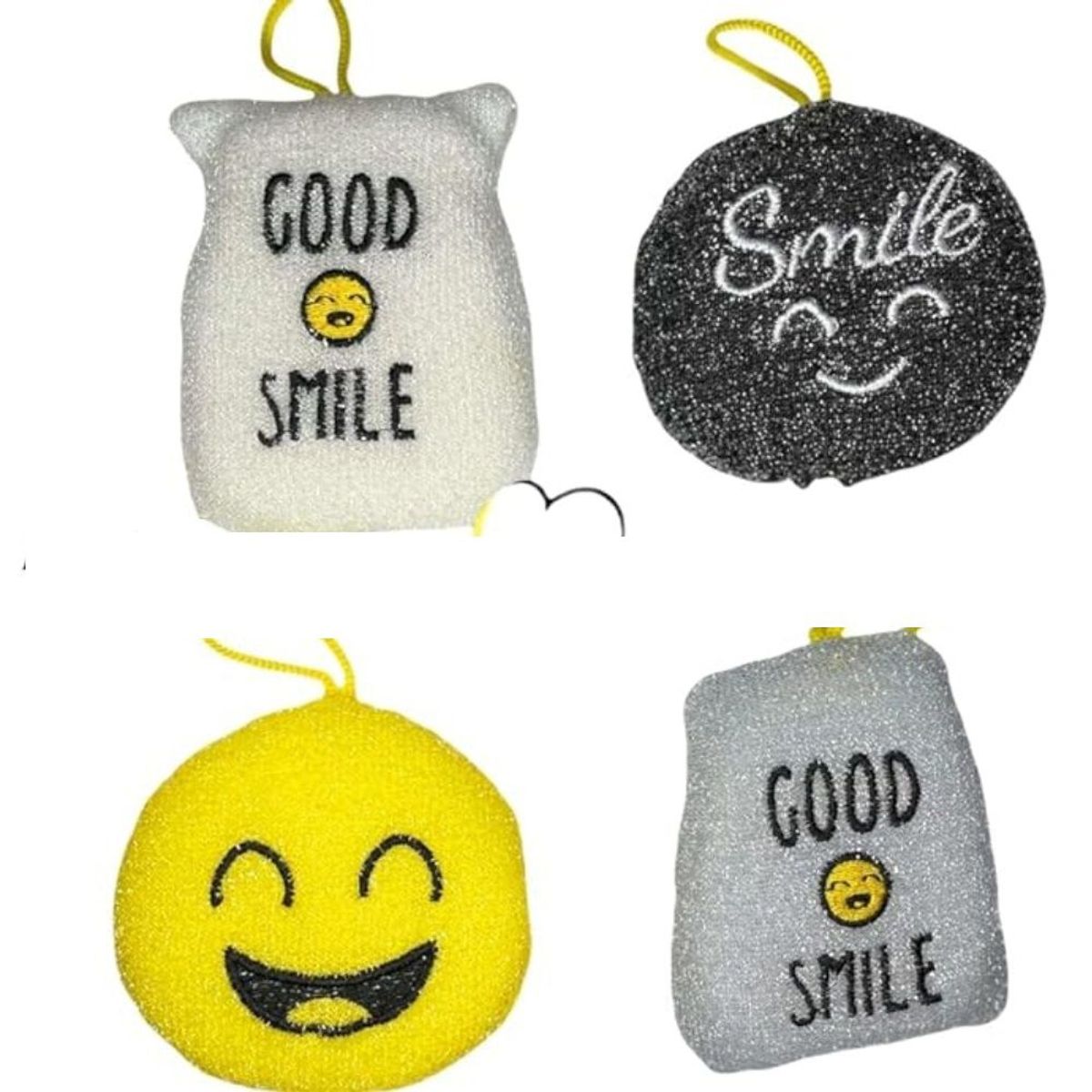 GENERICO - Esponja de Liempieza Diseño Emoticon Cocina Baño X4