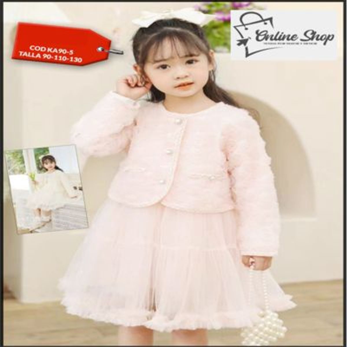 GENERICO - VESTIDO DE FIESTA PARA NIÑA - 2 PIEZAS