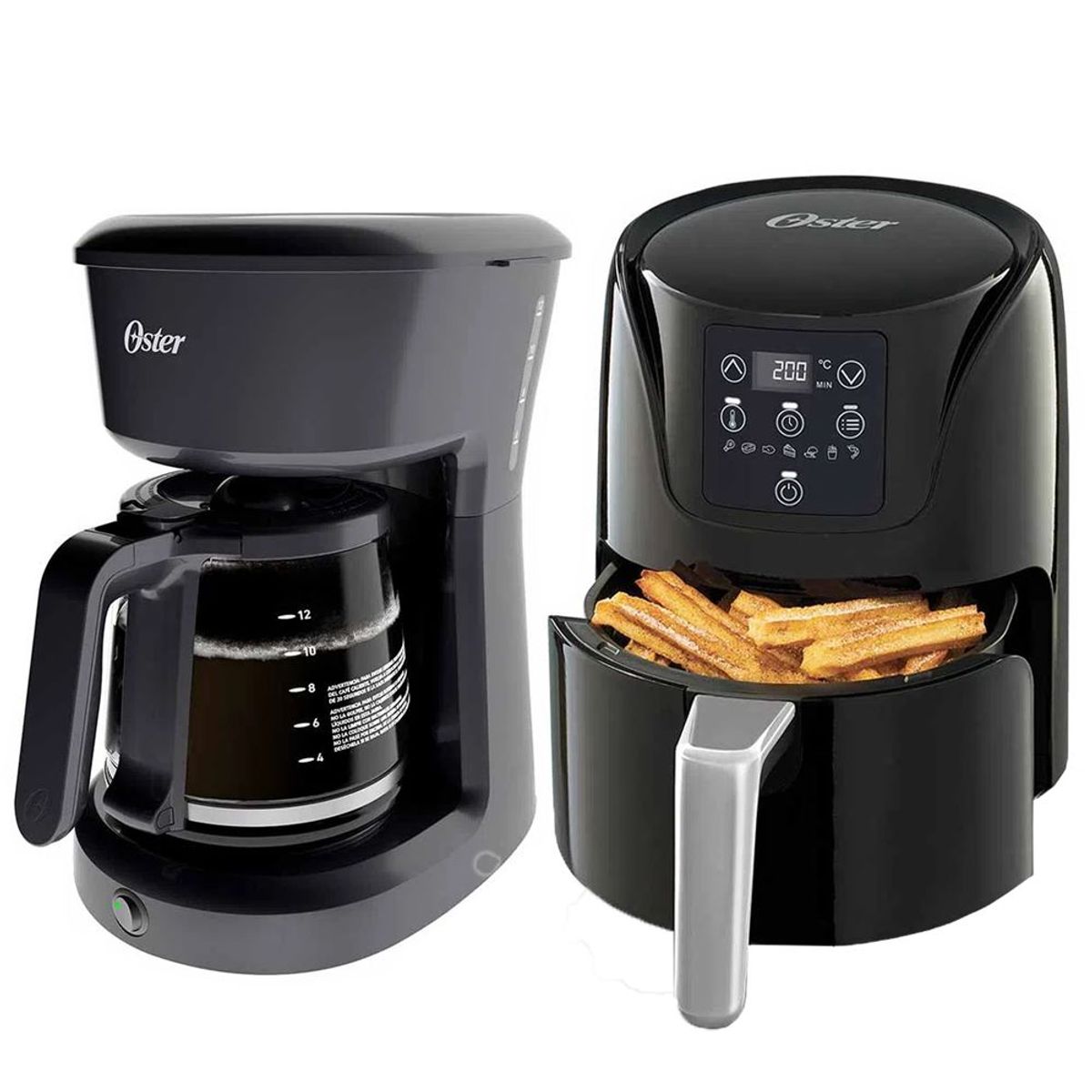 OSTER - Combo Freidora de aire CKSTAF18DDF digital mas Cafetera 12 Tazas Negro