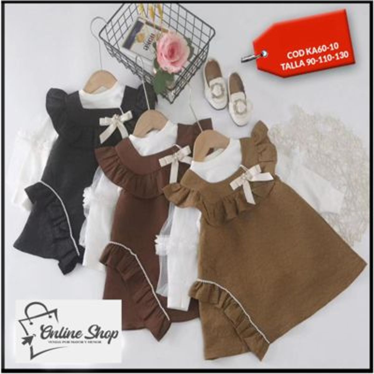 GENERICO - VESTIDO CASUAL Y ELEGANTE PARA NIÑA - 2 PIEZAS