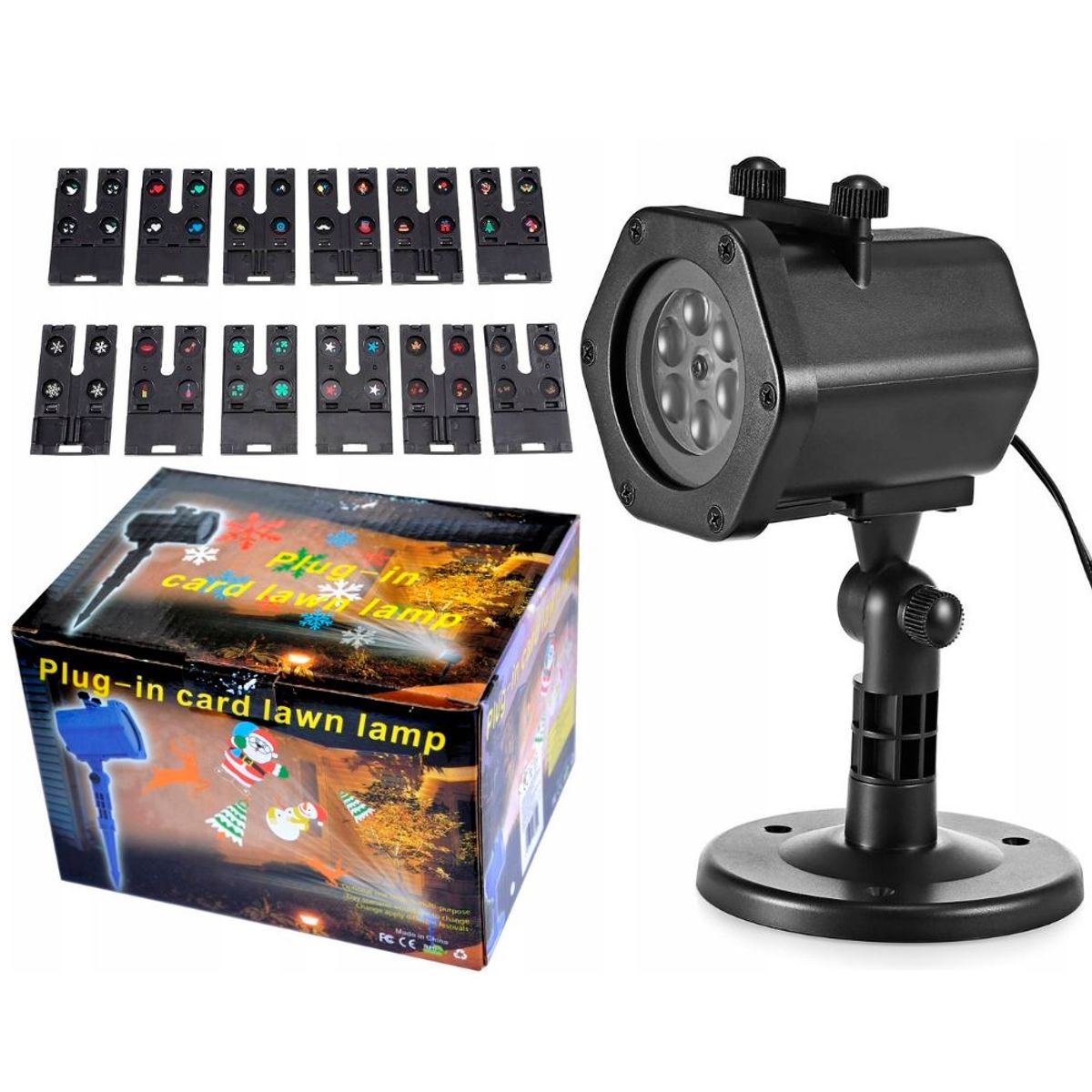 GENERICO - Luces Navidad Proyector Navideño Giratorio y Luces LED 12 Diapositivas