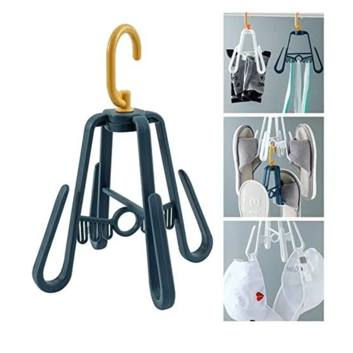 GENERICO - Colgador de Zapato Giratorio Gancho Ajustable Azul