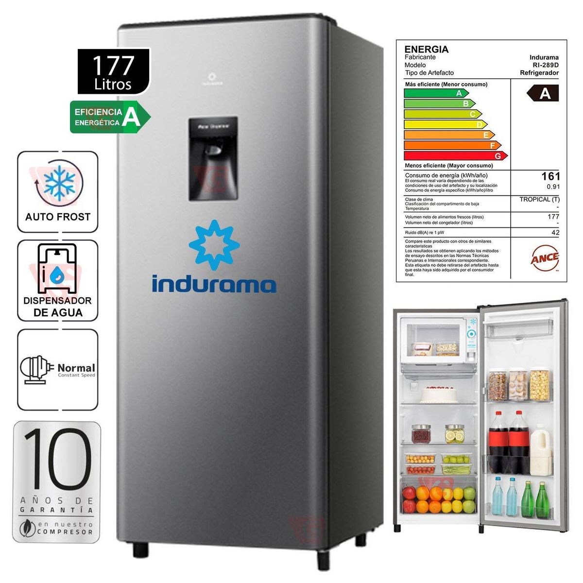 INDURAMA - Refrigeradora Indurama RI-289D 177 Litros