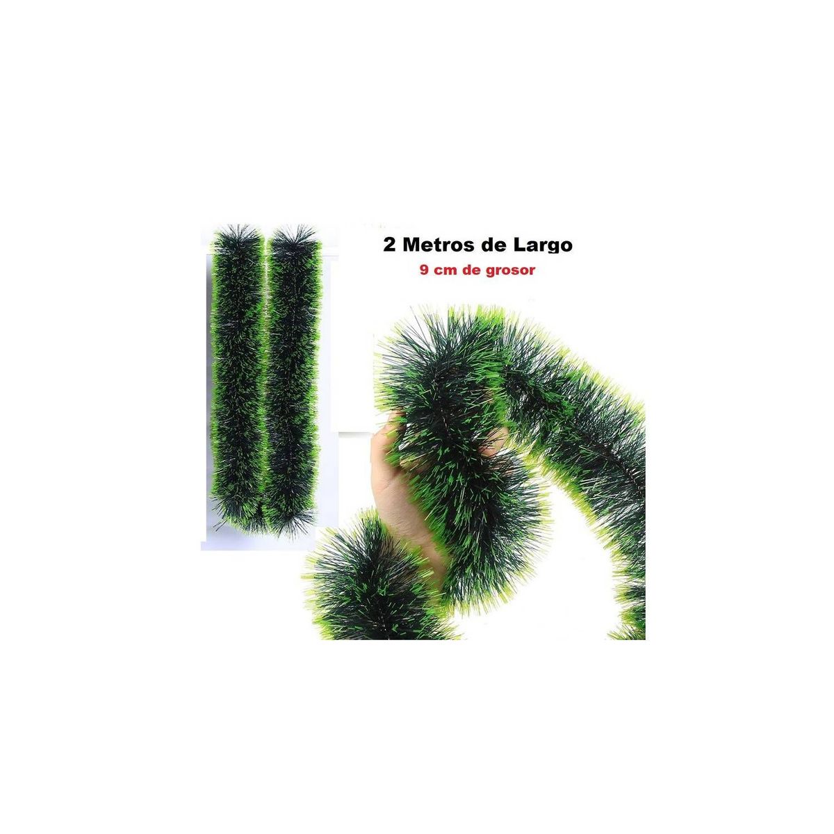 GENERICO - Guirnalda navideña Adorno para árbol de navidad 2Mts x 9cm