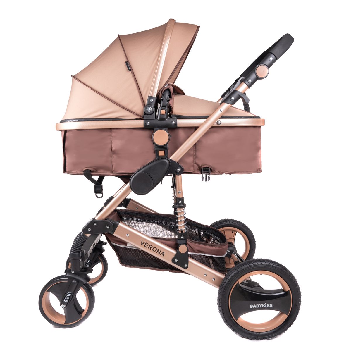 BABYKISS - COCHE DE BEBE DE LUJO 3 EN 1 ELEGANTE CON ASIENTO DE HUEVITO