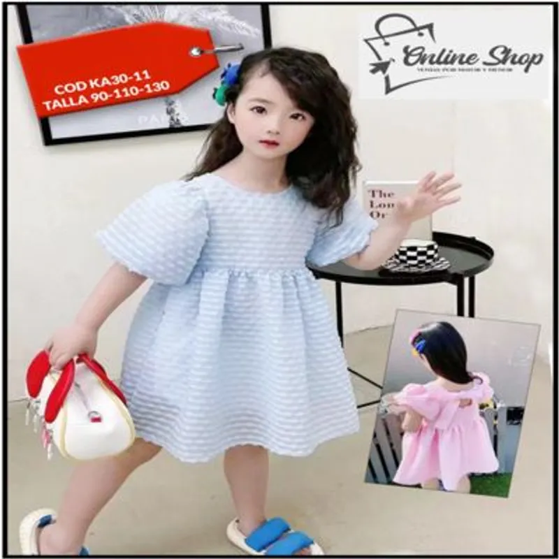 GENERICO - VESTIDO MANGA CORTA PARA NIÑA