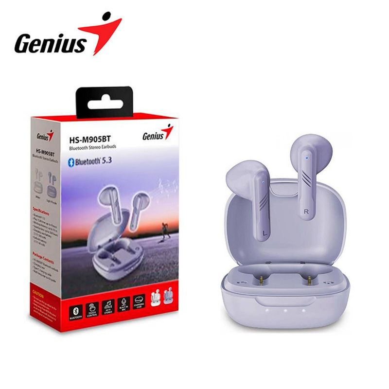 GENIUS - Audifonos Bluetooh Tws Earbuds True Genius M905BT Inalambricos Blanco