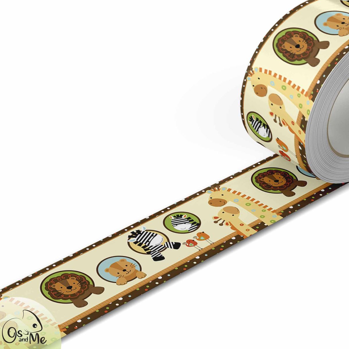 GENERICO - Cenefa Infantil Autoadhesiva Decorativa – Safari Amarillo con Puntos – 5.92 mts