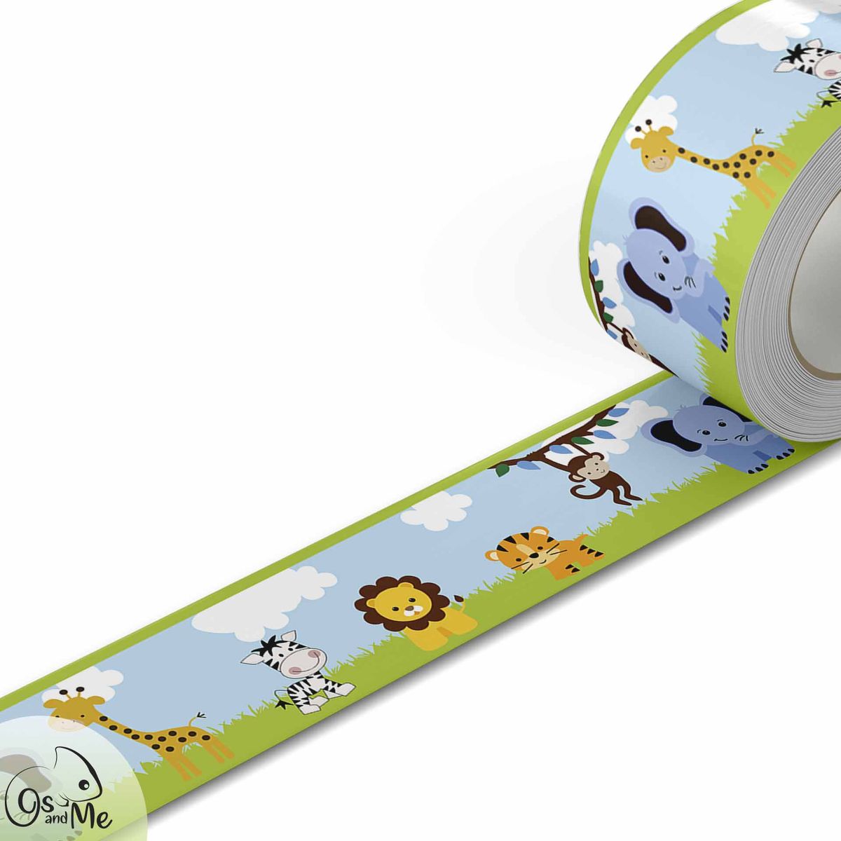 GENERICO - Cenefa Infantil Autoadhesiva Decorativa – Safari verde lima – 5.92 mts