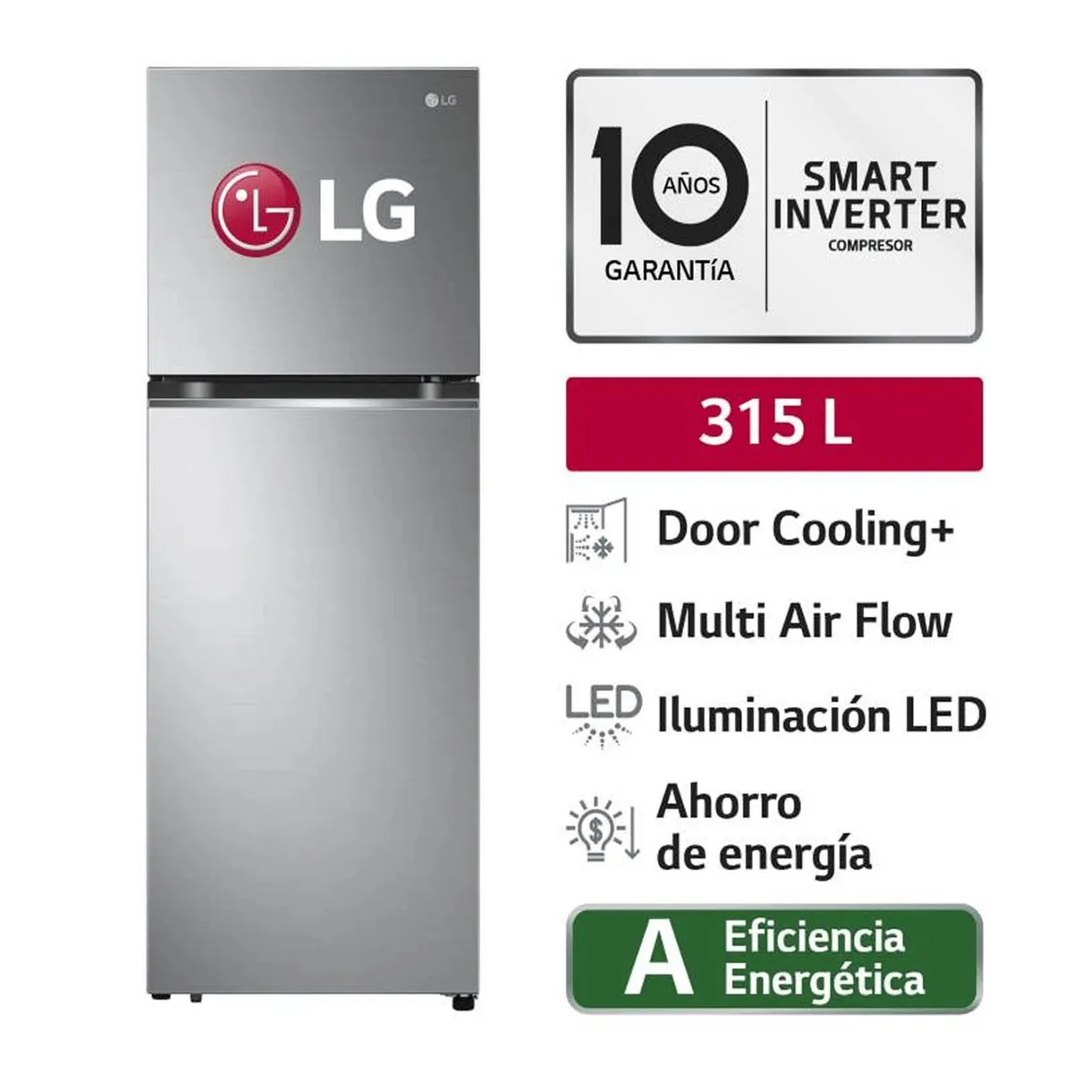 LG - Refrigeradora LG 315 Lts. Plateado - GT31BPP