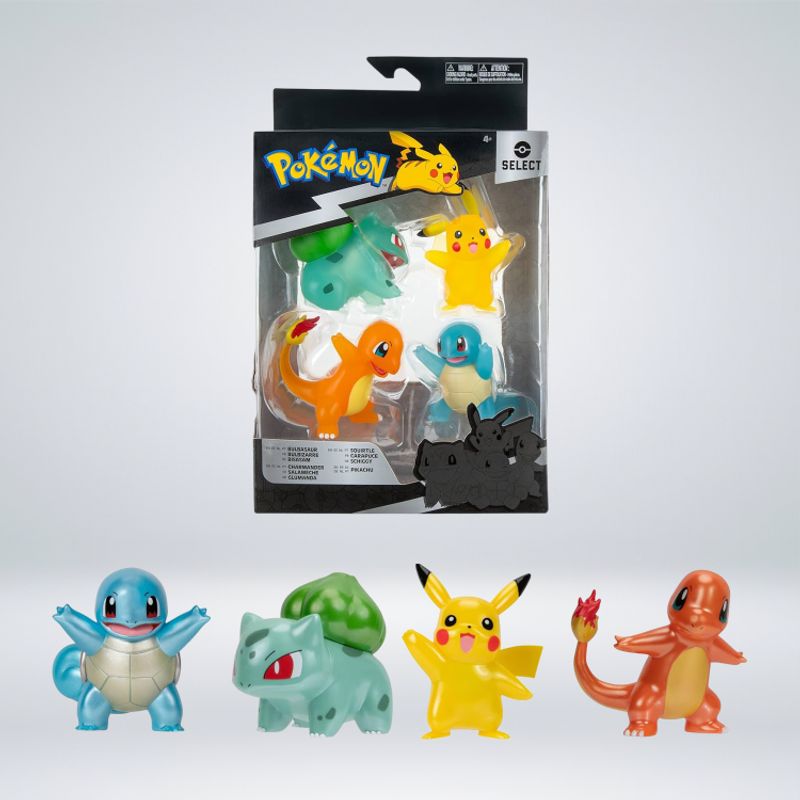 JAZWARES - POKEMON SELECT PIKACHU BULBASAUR SQUIRTLE CHARMANDER METAL