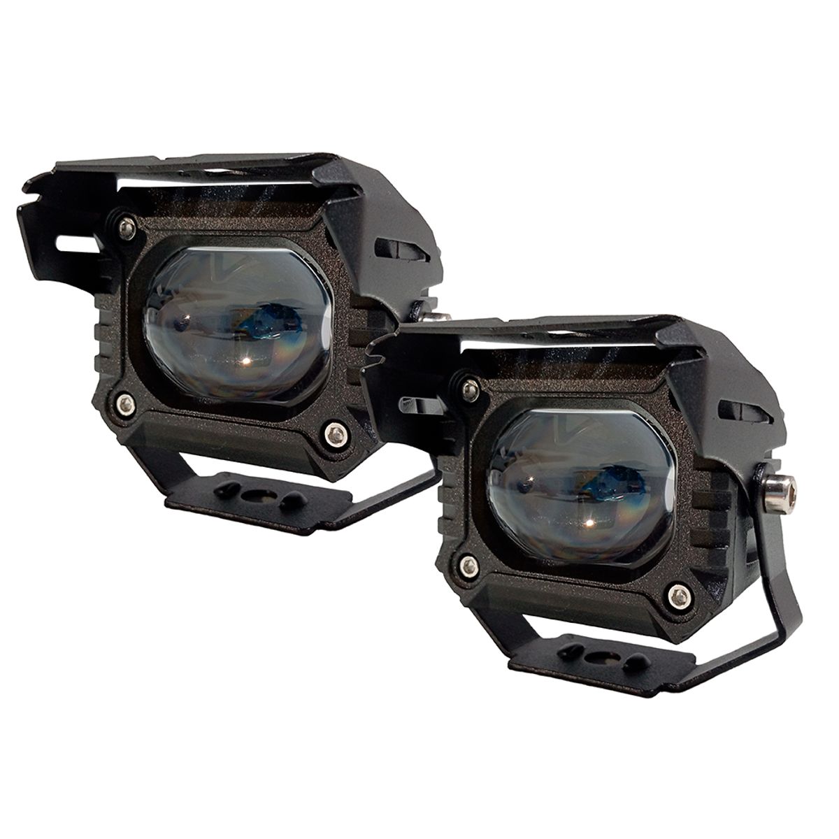 GENERICO - Faro Led Exploradora Aureola Rojo 40W Luz Dual Moto x Par