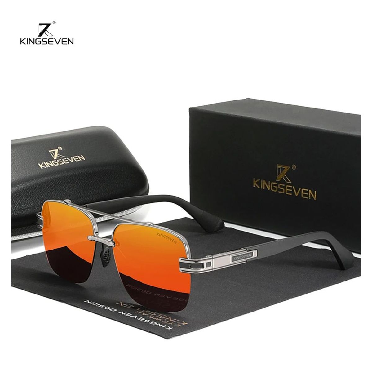 KINGSEVEN - Lentes de Sol Unisex Polarizado Uv400 Kingseven  Estuche