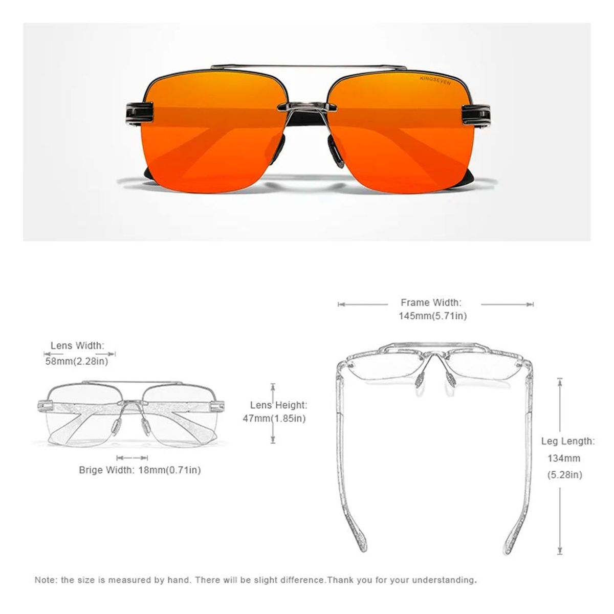 KINGSEVEN - Lentes de Sol Unisex Polarizado Uv400 Kingseven  Estuche