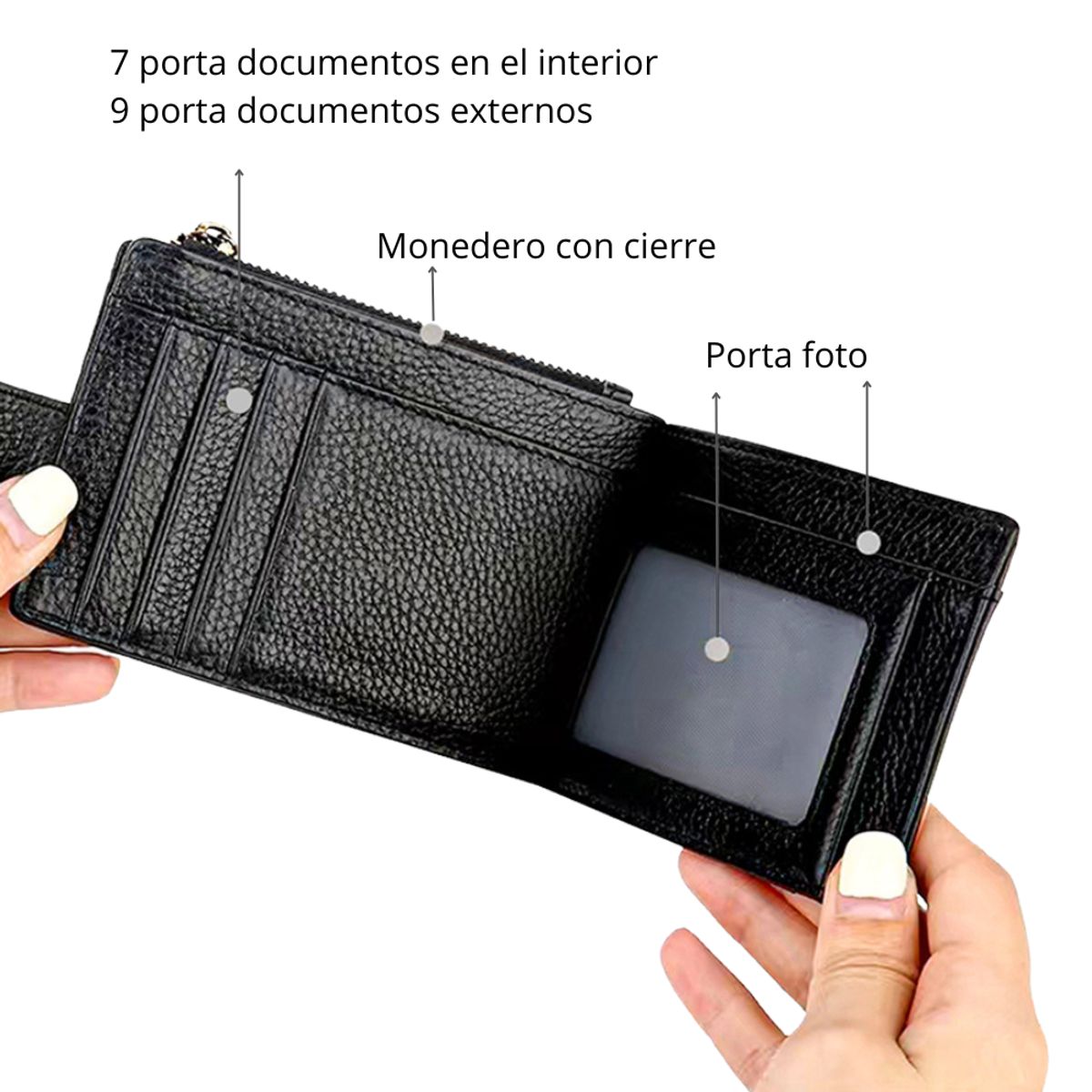 ARMUZ - Tarjetero - Monedero de Cuero Vacuno 9039 Con RFID