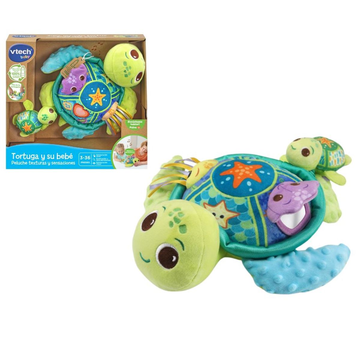 GENERICO - JUGUETE ECO TORTUGA CON BEBÉ - VTECH