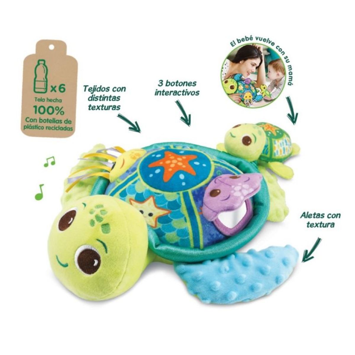 GENERICO - JUGUETE ECO TORTUGA CON BEBÉ - VTECH