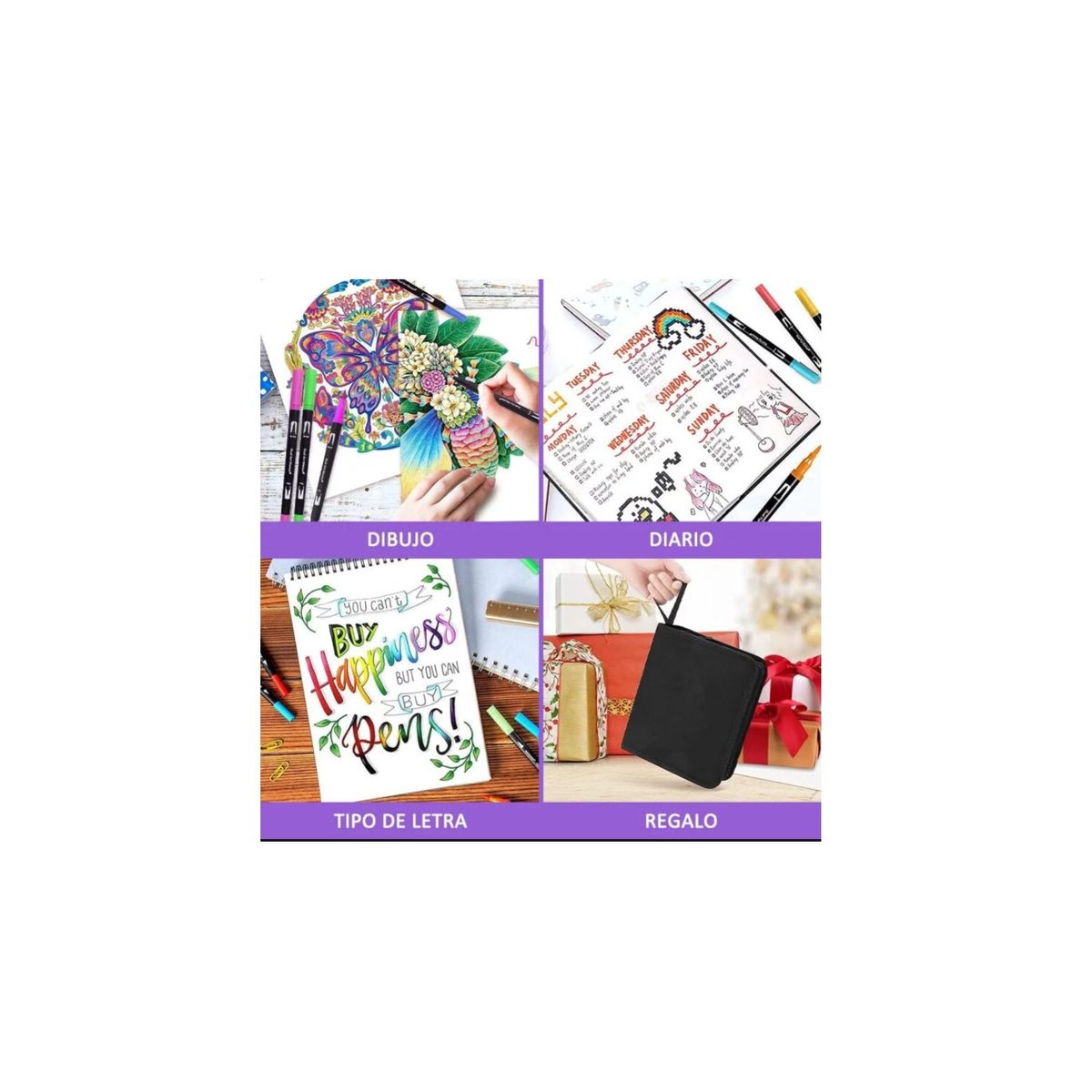 GENERICO - Plumones Dual Brush Profesional 120 colores en CARTUCHERA