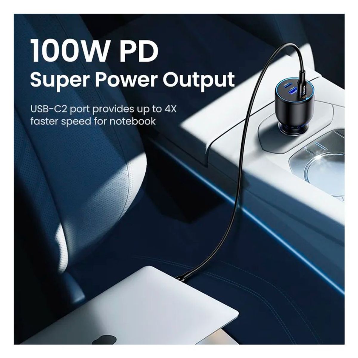 UGREEN - Cargador de auto 130w Ugreen Carga rápida Usb Tipo C Pd3.0 Iphone 15