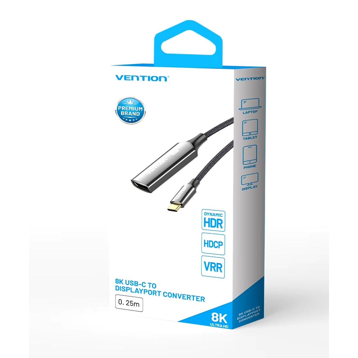 VENTION - Mini Adaptador 8k Usb-c  DisplayPort 1.4 Dp Aluminio Nylon Original