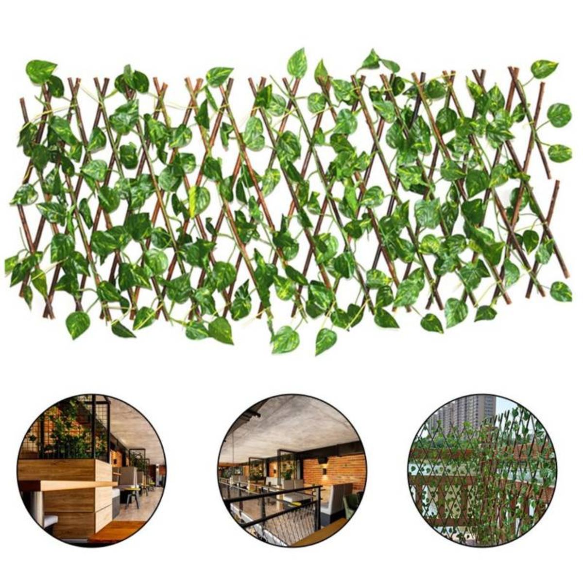 GENERICO - Cerca Reja Valla Extensible de Plantas Artificial de Jardín Treillage