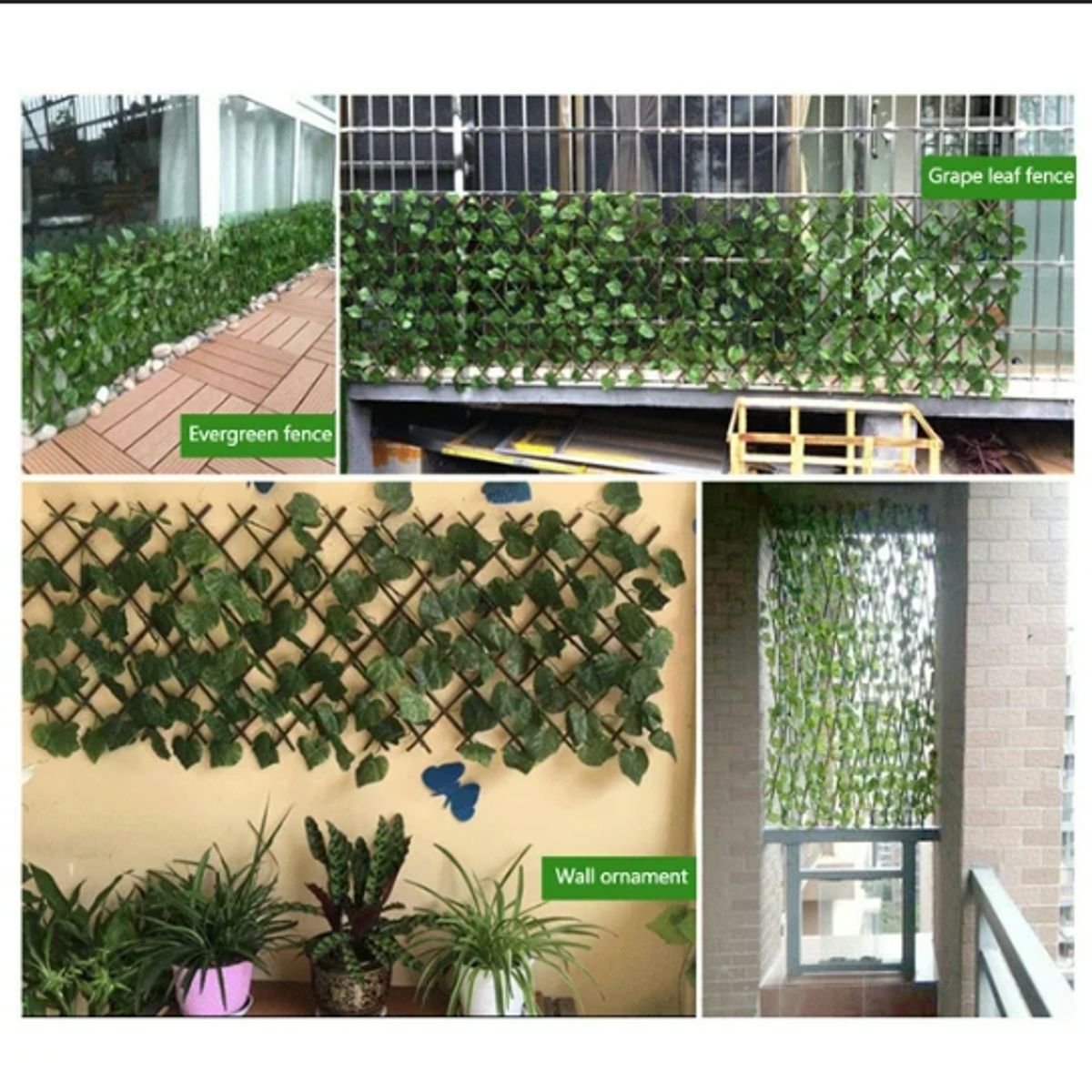 GENERICO - Cerca Reja Valla Extensible de Plantas Artificial de Jardín Treillage