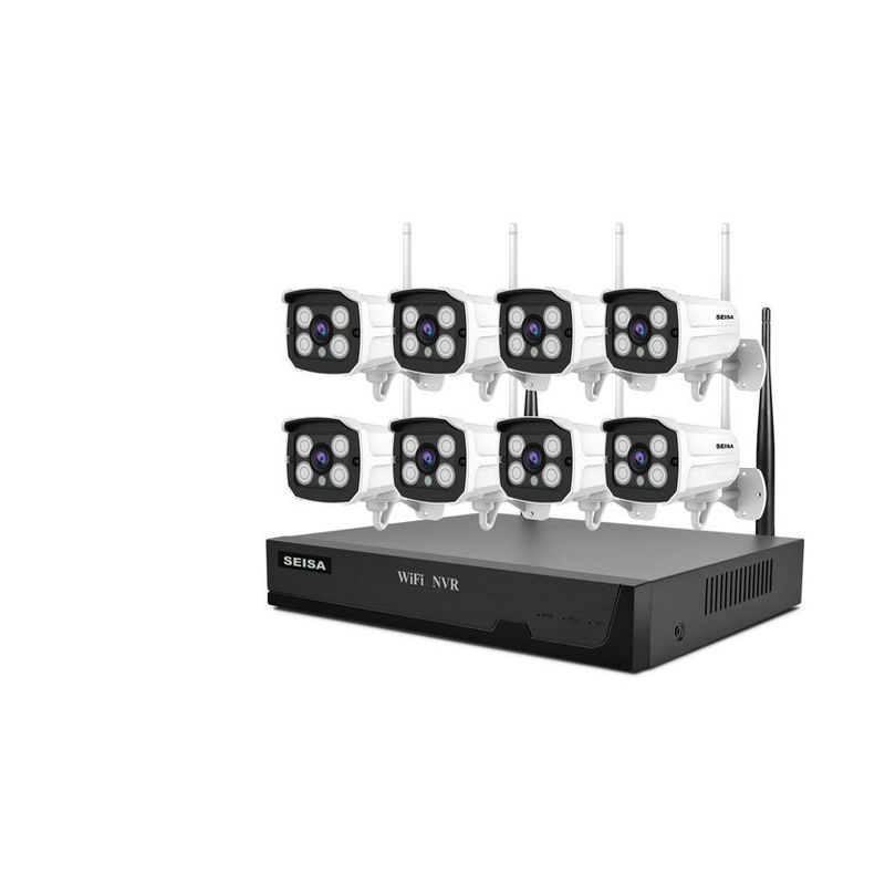 GENERICO - KIT NVR IP WIFI 8 Cámaras FHD 2MP Sricam NVR-S001-8CH 1TB DISCO
