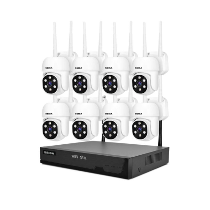 GENERICO - KIT NVR IP WIFI 8 Cámaras PTZ FHD 2MP Sricam NVR-S002-8CH 1TB DISCO