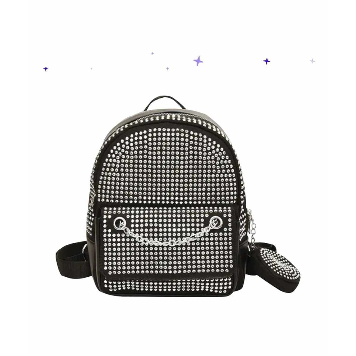 GENERICO - Mochila Dama  Monedero Diamante Kawai Coreana de Cuero Alta Calidad