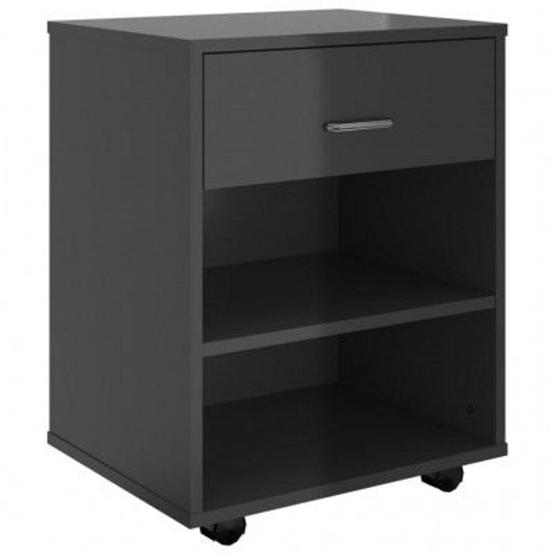 AMUEBLE - MUEBLE AUXILIAR PARA IMPRESORA  "SEATTLE" NEGRO tiendas amueble