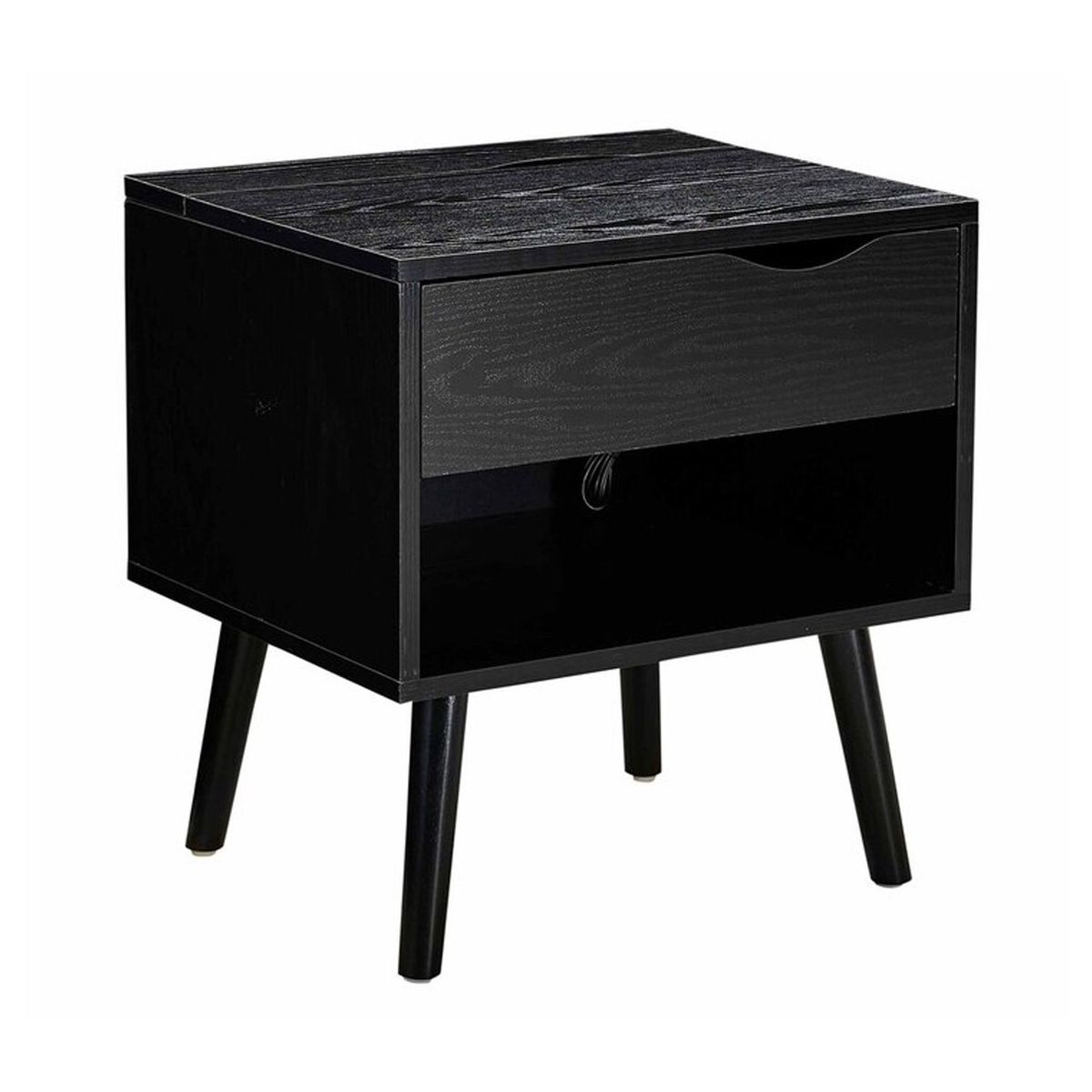 VENTITAS HOME - Velador Vintage Suiza Premium Ventitas Home Roble Negro