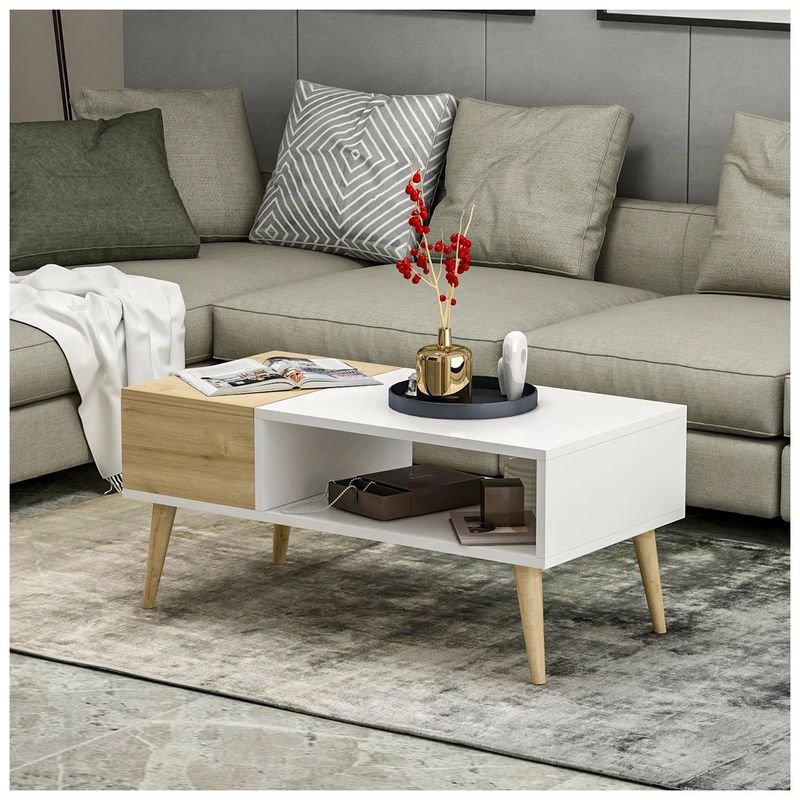 VENTITAS HOME - Mesa de Centro Vintage Olivera Ventitas Home Duna y Blanco