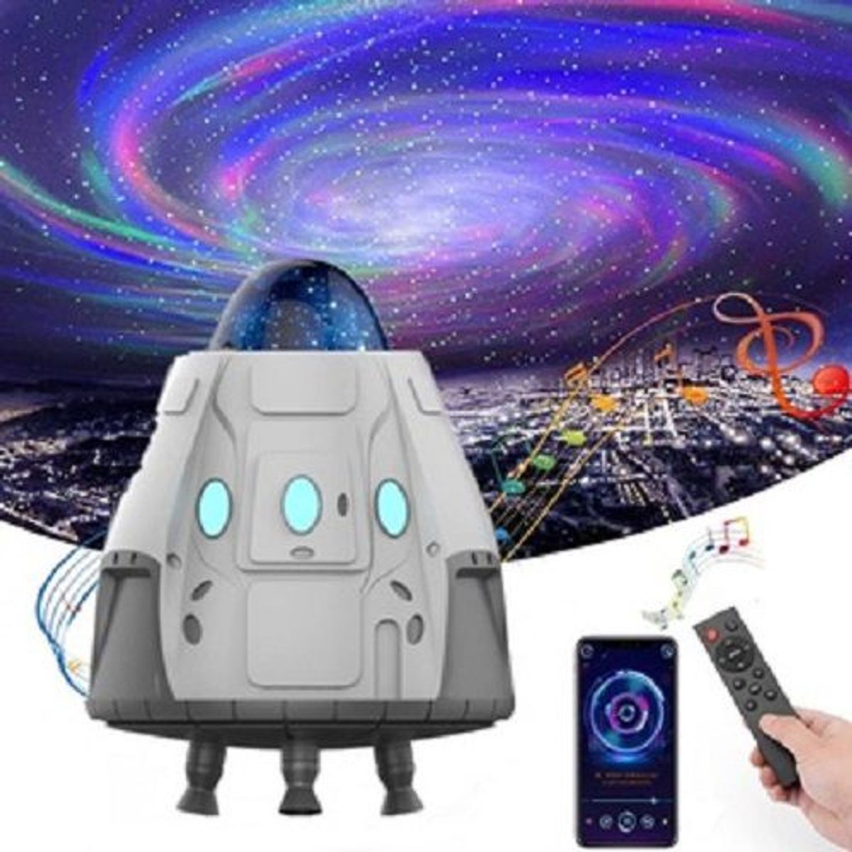 GENERICO - PROYECTOR DE ESTRELLAS Y GALAXIAS DISEÑO COHETE