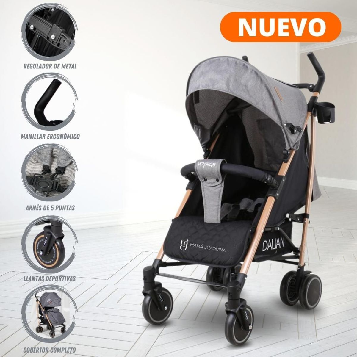 VOYAGE - Coche Bastón Deportivo «DALIAN» Edición Limitada Gray