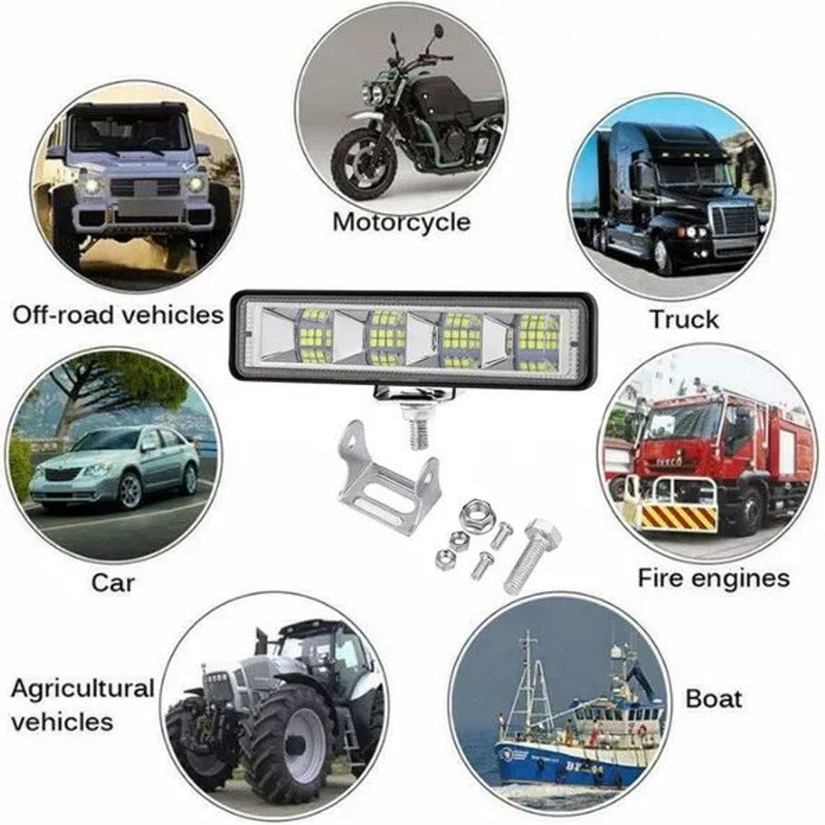 KOBO - Par De Luces Auxiliares Led Dual De 6 Para Jeep suv moto