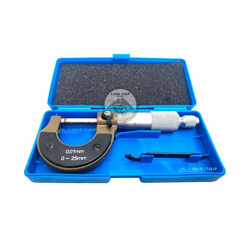 GENERICO - Micrómetro de Exterior 0-25mm Calibrador metalico Estuche