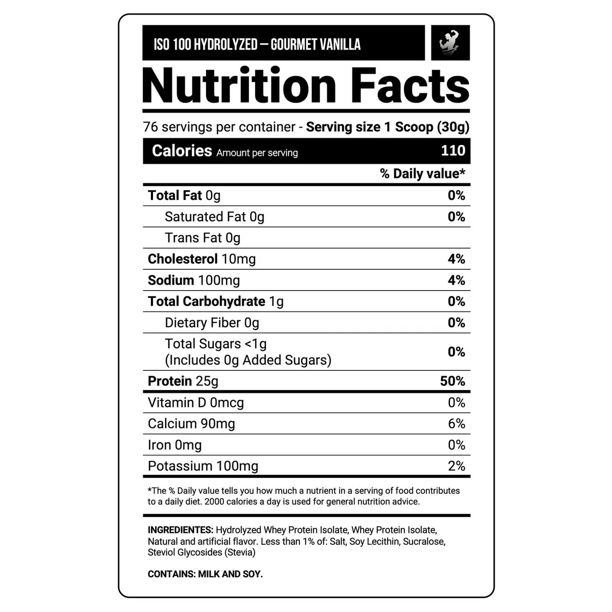 DYMATIZE - Proteína Iso 100 5 Lb - Gourmet Vanilla