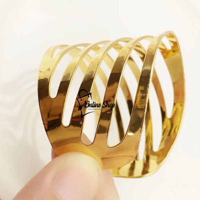 GENERICO - SET x6 AROS DE SEVILLETA  ESPIRAL GOLD PREMIUM