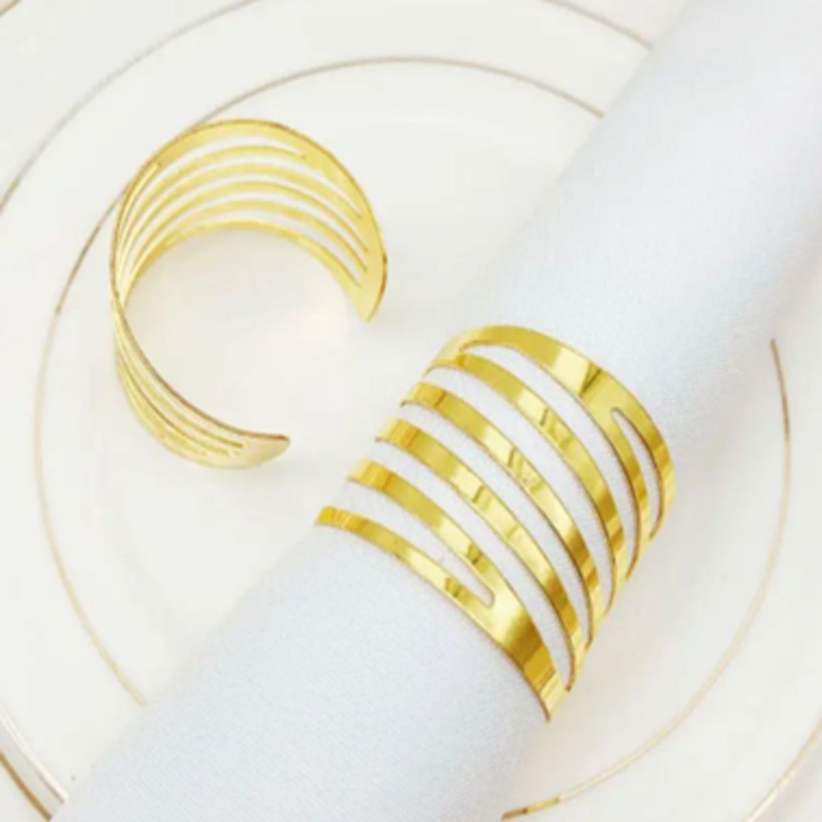 GENERICO - SET x6 AROS DE SEVILLETA  ESPIRAL GOLD PREMIUM