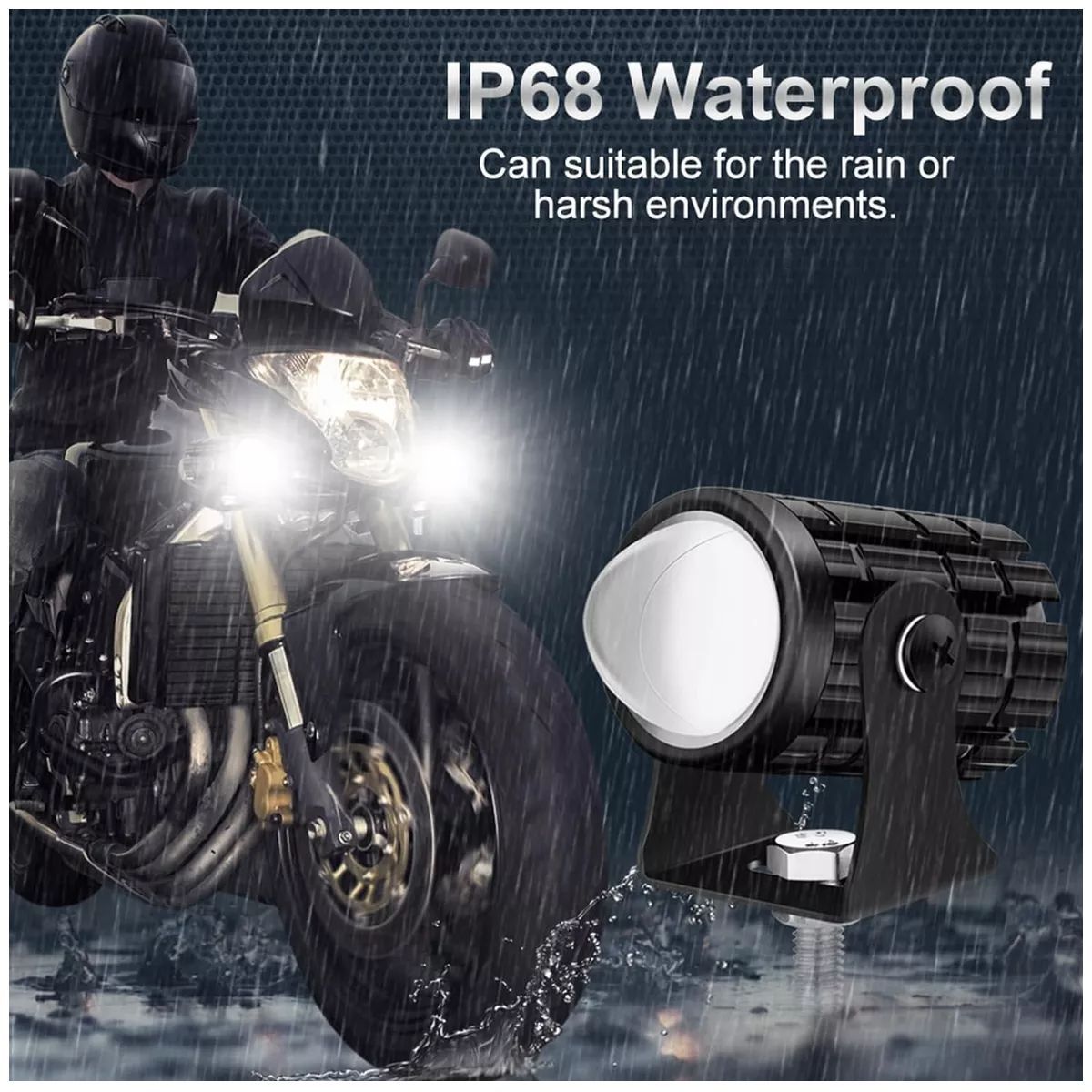 KOBO - Faros Led Auxiliares Luces Para Moto Autos Doble Impermeable