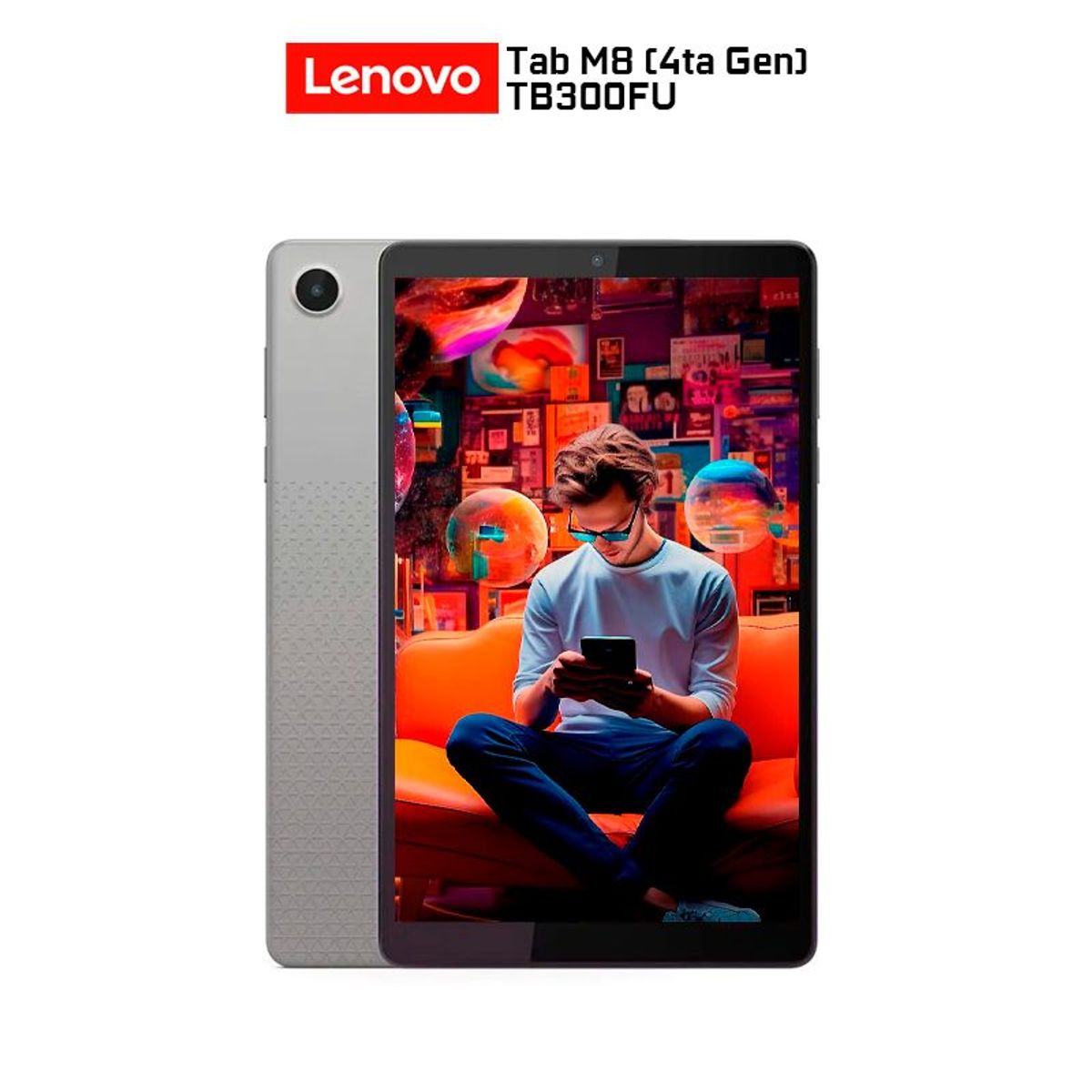 LENOVO - Tablet Lenovo Tab M8 4ta Gen-TB300FU 8 4GB ram 64GB Cámara P 5MP frontal 2MP WIFI  Folio case