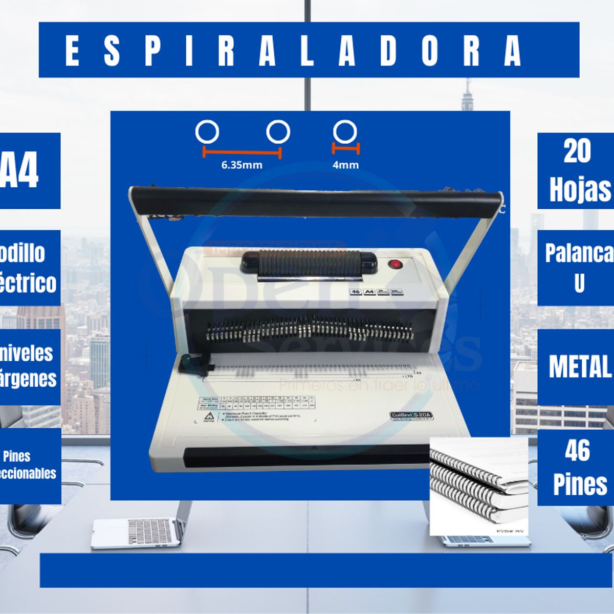 GENERICO - Espiraladora Rodillo Eléctrico Y Anulador de Pines