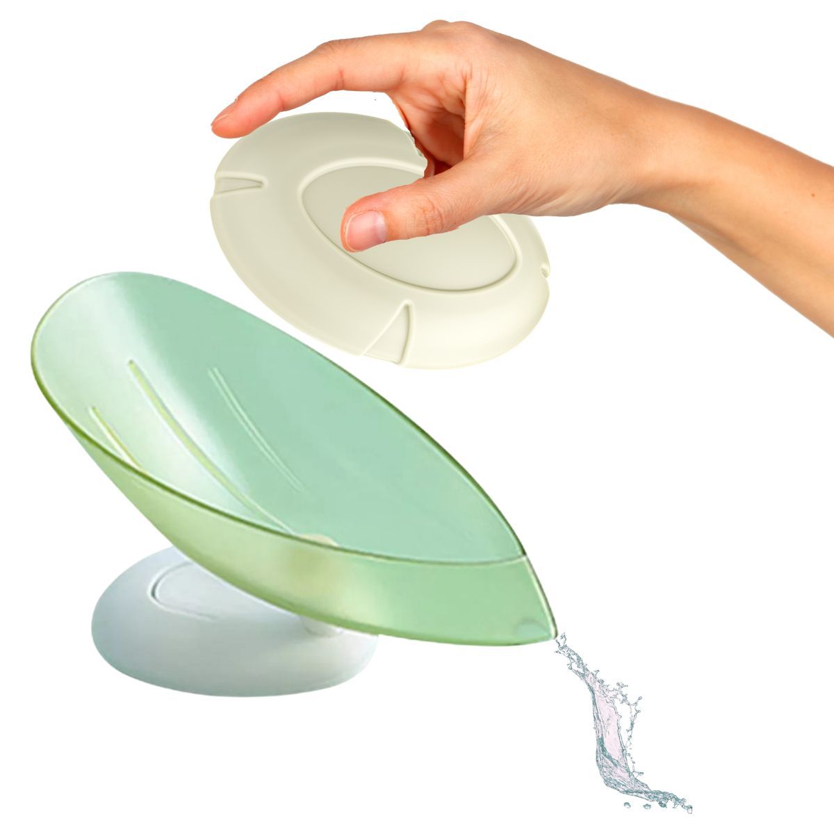 ELMEJORPRECIO - Pack de 2 Jaboneras Giratorias con Escurridor Verde