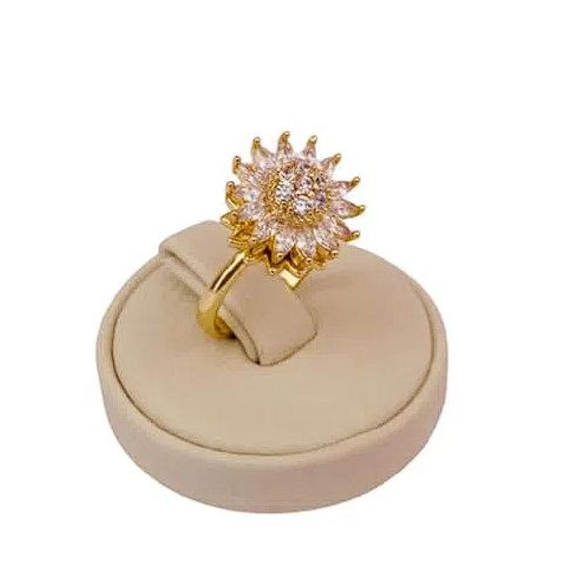 GENERICO - Anillo Giratorio Ajustable Antiestres Modelo Girasol Dorado