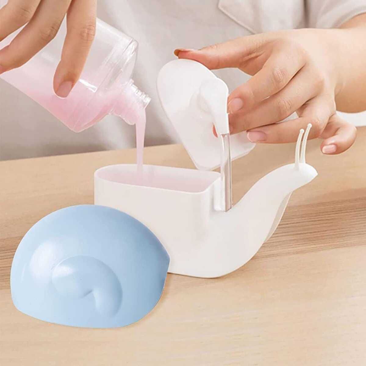 ELMEJORPRECIO - Dispensador de Jabón Líquido shampoo Modelo Caracol Celeste