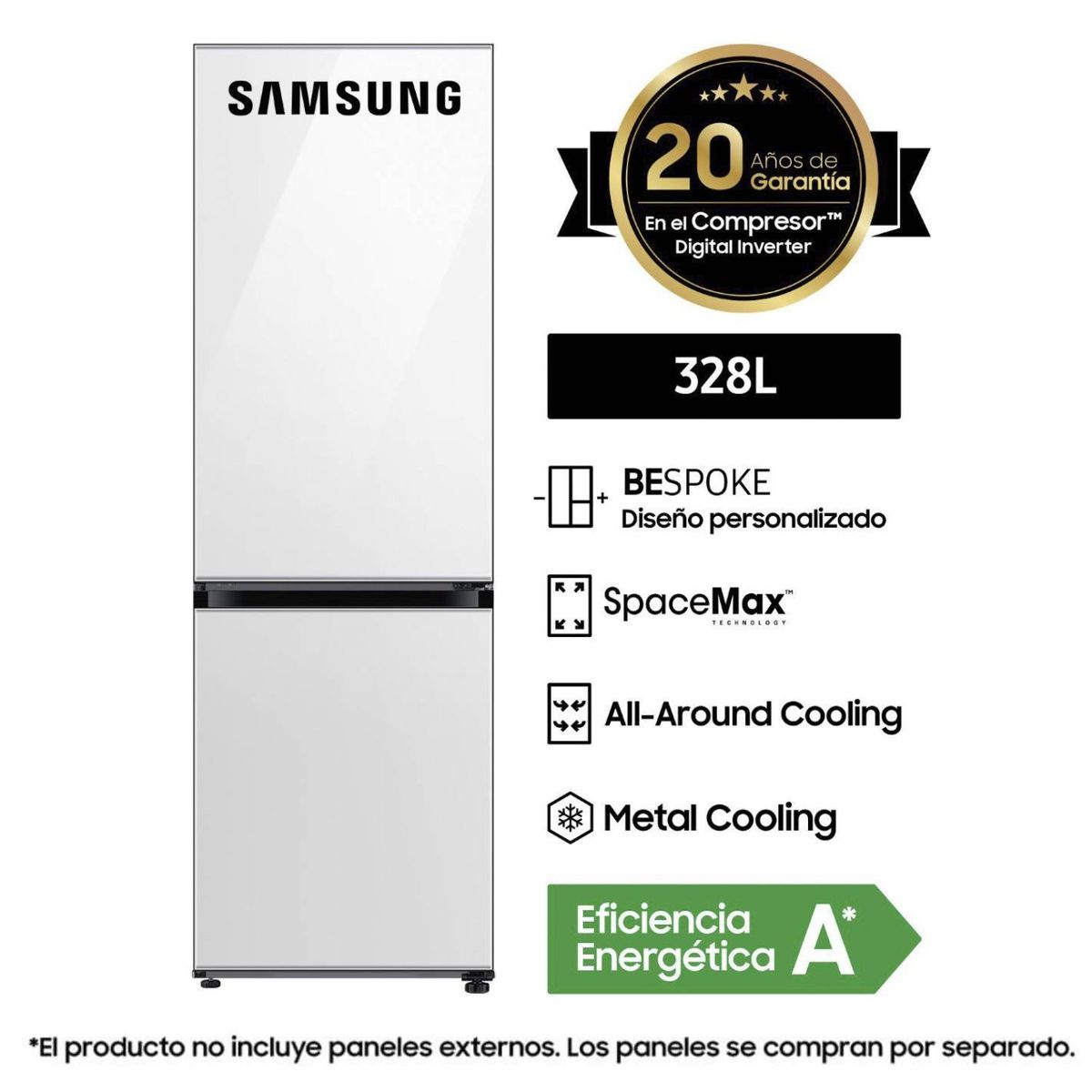 SAMSUNG - Refrigeradora Samsung 328 L BMF Bespoke Panel Intercambiable