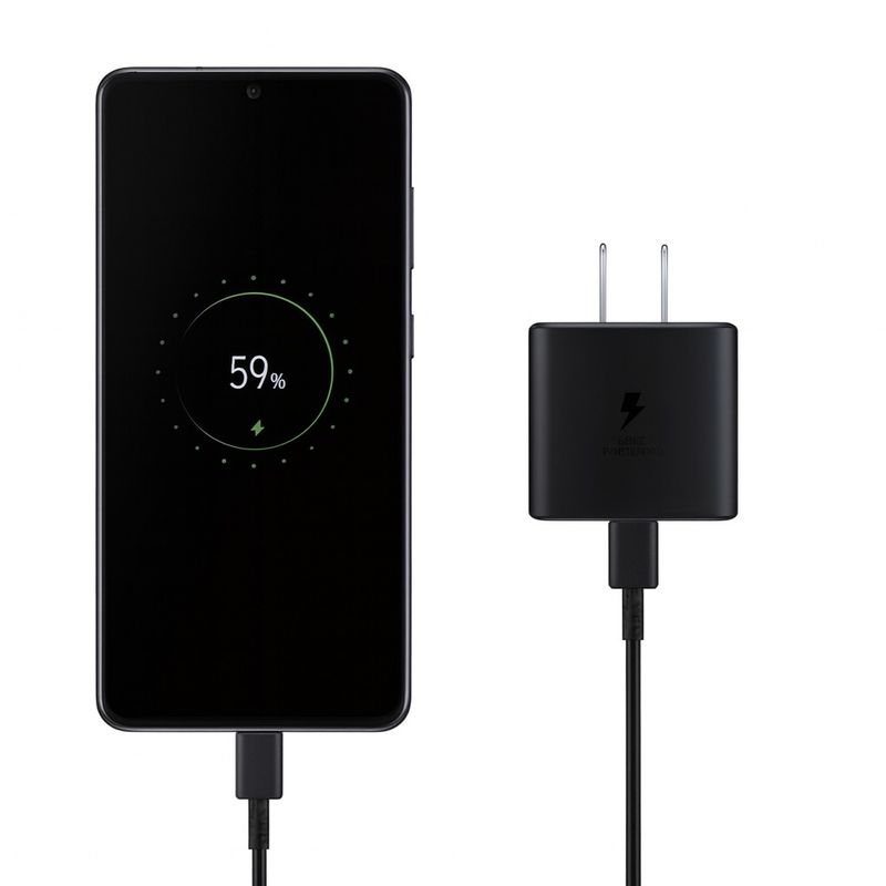 GENERICO - Cargador Samsung 45W Super Fast Charge + Cable USB-C Compatible S20S24 Ultra Note y Z Series