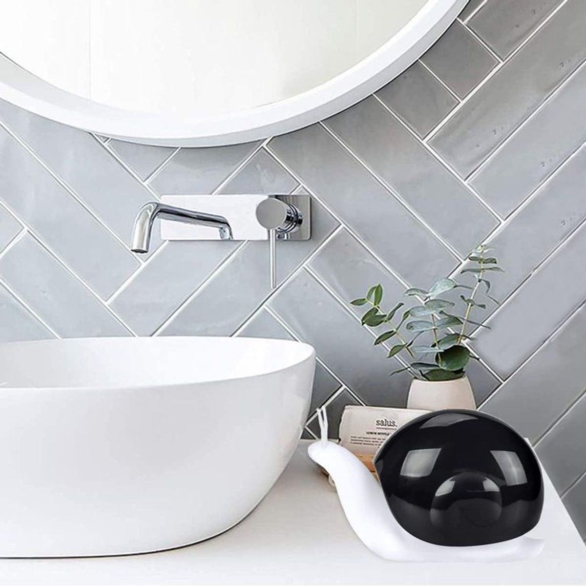 ELMEJORPRECIO - Dispensador de Jabón Líquido shampoo Modelo Caracol Negro